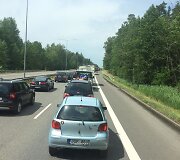 Dėl avarijos susidarė spūstis Kauno kryptimi