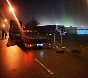 Klaipėdoje sulaikytas vielinę tvorą tempęs vilkikas