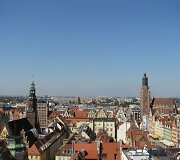 Vroclavo vaizdas nuo Marijos Magdalenos katedros apžvalgos tiltelio