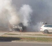 Kaune užsiliepsnojęs automobilis apgadino dar kelias ma&scaron;inas