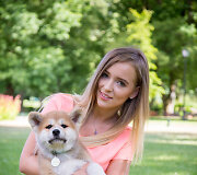 Monika &Scaron;alčiūtė pristato savo augintinį - Akita Inu veislės &scaron;unį, vardu Nino Persikas