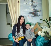 Karina Krysko su sūnumi
