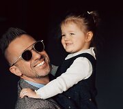 Linas Adomaitis su dukra Saule