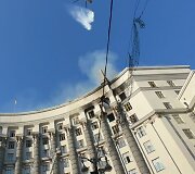 Kyjive degė Ministrų Kabineto pastatas