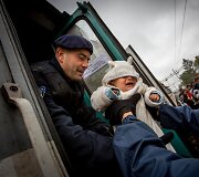 Migrantai Tovarniko (Kroatija) geležinkelio stotyje