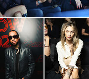Vir&scaron;uje esančioje nuotraukoje Barbara Palvin, ETAM GROUP vadovas Laurent Milchior, Constance Jablonski. Apačioje - reperis Tyga bei Paris Jackson