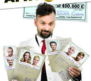 Spektaklis &bdquo;Amnezija už 400 000 &euro;&ldquo; plakatas