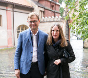 Agnės ir Simono Grigaliūnų dukros Jonės Adelės krik&scaron;tynų akimirka