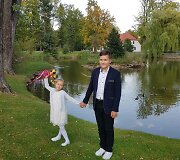 Emilijus su seserimi Estera praėjusį rugsėjį vykusiame &bdquo;Gifted&ldquo; programos atidaryme