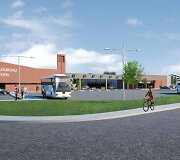 Planuojamos statyti &Scaron;ilutės rajono autobusų stoties vizualizacija