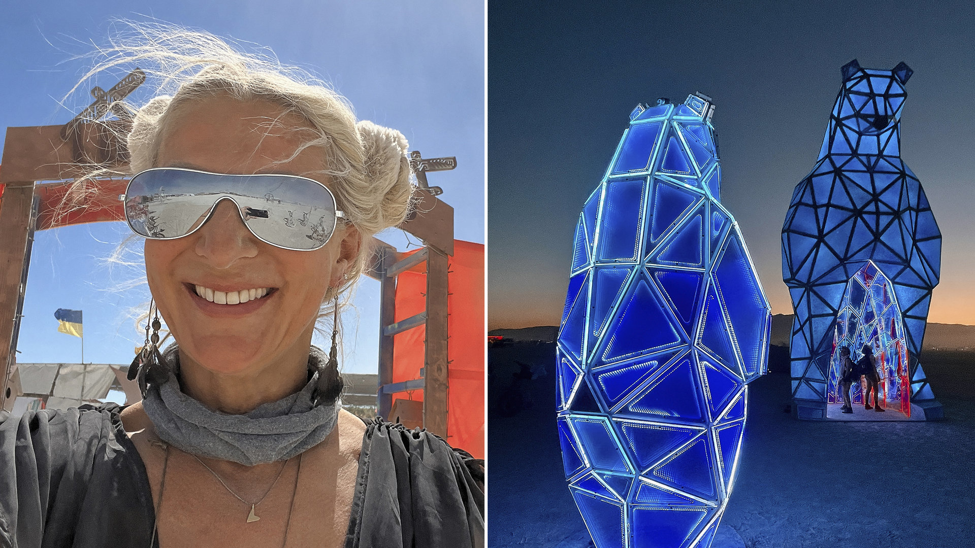 Žaneta Paunksnė festivalyje „Burning Man“. Jen Lewin skulptūra „The Ursas“ (2023) / Žanetos Paunksnės nuotrauka