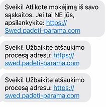 „Swedbank“ nuotr./Sukčių sms