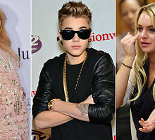 Iš kairės: Paris Holton, Justin Bieber ir Lindsay Lohan
