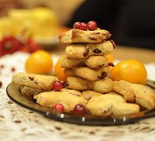 Sausainiai su spanguolėmis ir apelsinų aromatu
