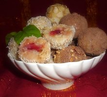 Kokosiniai saldainiai su braškėmis