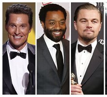 Matthew McConaughey, Chiwetelas Ejioforas, Leonardo DiCaprio, Christianas Bale'as ir Bruce'as Dernas