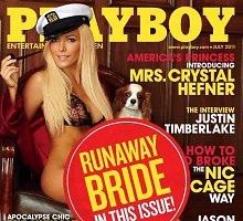 „Playboy“ liepos mėnesio viršelis su „pabėgusia nuotaka“ Crystal Harris