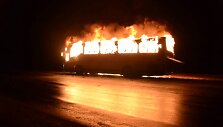 Padegtas autobusas