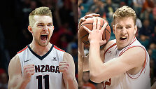 Domantas Sabonis prie&scaron; Jakobą Poeltlą