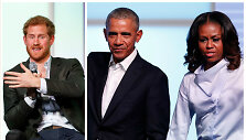 Princas Harry ir Barackas ir Michelle Obamos