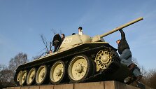 Sovietinis tankas Antrojo pasaulinio karo memoriale Berlyne