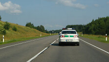 Policijos automobilis &bdquo;Via Baltica&ldquo; kelyje