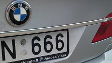 Valstybiniai numeriai su skaičiais 666