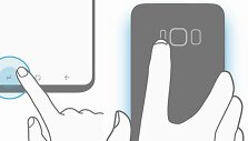 Pir&scaron;tų atspaudų skaitytuvo pozicija &bdquo;Samsung Galaxy S8&ldquo; iliustracijoje