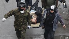 Kijeve ne&scaron;amas sužeistas protestuotojas