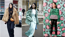 Gilda Ambrosio (i&scaron; kairės: MOSCHINO, CAROLINE KUMMELSTEDT avikailis ir ATTICO suknelė, KENZO x H&M)
