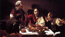 Caravaggio paveikslas, vaizduojantis Jėzų su mokiniais Emause