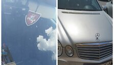 Baltarusio automobilis, papuo&scaron;tas Lietuvos simbolika
