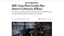 &bdquo;The New York Times&ldquo; skelbia žinią apie Vilniuje nukritusį lėktuvą