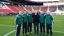 Paulius Malžinskas su teisėjais prie&scaron; Europos lygos rungtynes tarp Alkmaro AZ ir Tel Avivo &bdquo;Maccabi&ldquo;