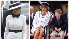 Melania Trump. princesė Diana ir princas Harry