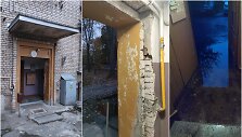 Armatūrininkų gatvės Kaune daugiabutis liko be laiptinės durų