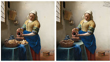 Johannes Vermeer paveikslas ir prancūzų menininko &bdquo;patobulinta&ldquo; jo versija