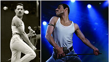 Tikrasis Freddie Mercury (kairėje) ir jį filme &bdquo;Bohemian Rhapsody&ldquo; įkūnijęs Rami Malekas