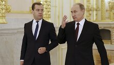 Dmitrijus Medvedevas ir Vladimiras Putinas