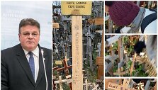 Ant Kryžių kalno i&scaron;niekinti kryžiai