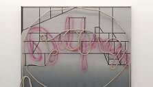 Marie S&oslash;ndergaard Lolk, 2011. Untitled. Acrylic, rope, and nails on board.