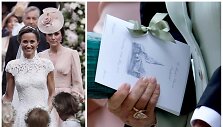 Kembridžo hercogienės Catherine pie&scaron;iniu dekoruota Pippos Middleton vestuvių programėlė
