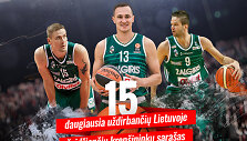 TOP 15 Lietuvoje daugiausia uždirbančių krep&scaron;ininkų