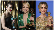 Sarah Paulson triumfavo Aktorių gildijos, &bdquo;Emmy&ldquo;, &bdquo;Auksinių gaublių&ldquo; ir kituose apdovanojimuose