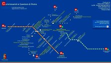 Žemėlapyje pažymėtos Italijos sostinės metropoliteno stotelės ir arčiausiai jų esančios policijos nuovados.