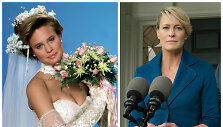 Robin Wright serialuose &bdquo;Santa Barbara&ldquo; (1984-1988 m.) ir &bdquo;Kortų namelis&ldquo; (2016 m.)