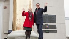 Toma Barauskaitė su Artūru Zuoku &scaron;alia Vilniaus rotu&scaron;ės