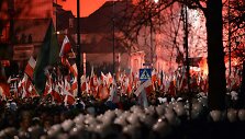 Nacionalistų eitynių Var&scaron;uvoje akimirka