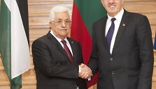 Palestinos prezidentas Mahmudas Abbasas ir Lietuvos premjeras Algirdas Butkevičius