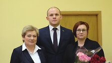 Vilniaus rajono merė Marija Rekst su pavaduotojais R.Komarovskiu ir T.Deme&scaron;ko